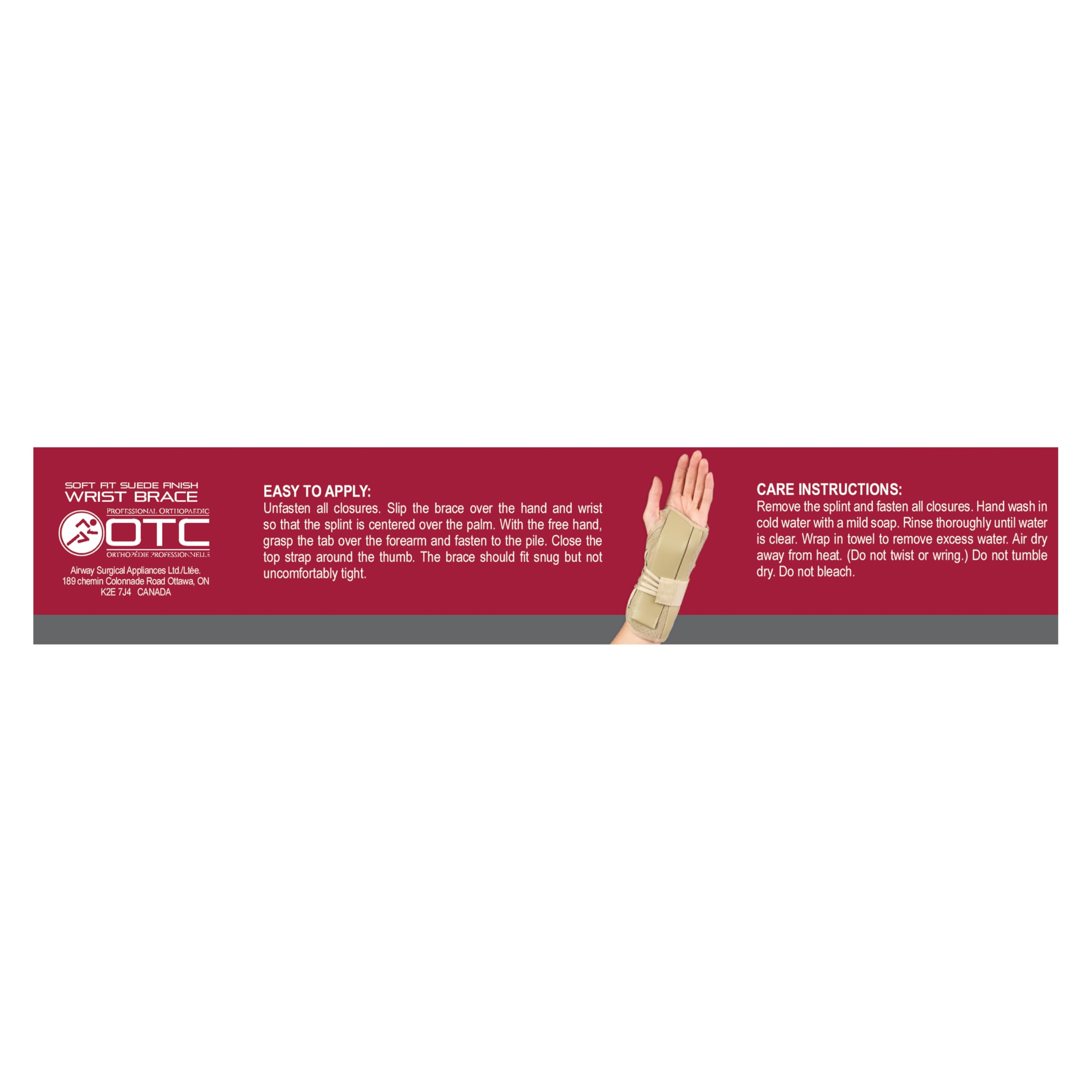 OTC Wrist Brace, Soft-Fit Lace Closure Hand Wrist Splint, Postoperative Care, Medium (Left Hand)