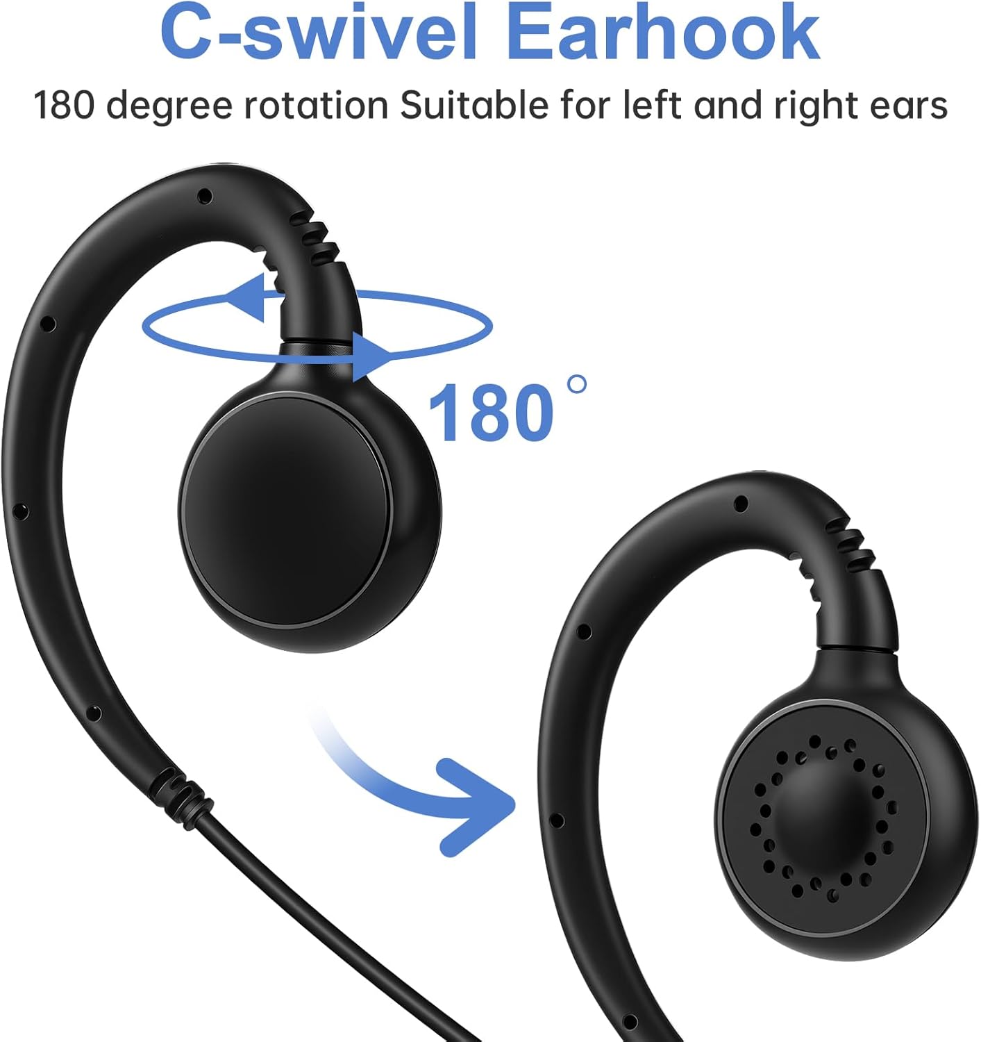 6-Pack Wired CLP-e Earpiece Headset with C Swivel - Compatible with Motorola CLP1010e, CLP1080e Two-Way Radios - Ideal for Clear Communication & Hands-Free Use
