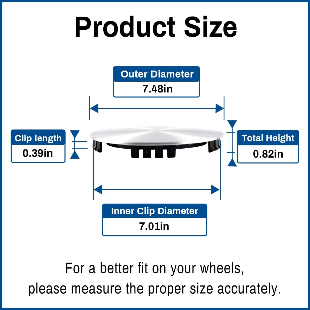 4pcs Wheel Center Caps for GMC Chevrolet Trucks and SUV Silverado Suburban Tahoe K1500 Escalade 1992-1999, Silver, 15" x 7" Wheels ONLY