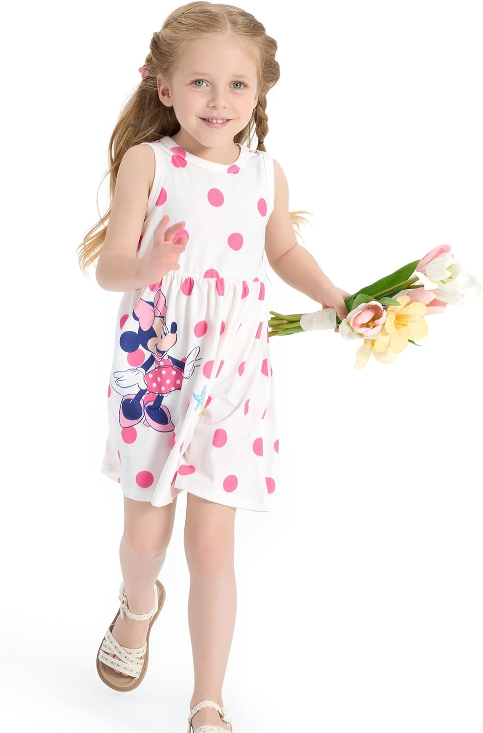 Disney Minnie Mouse Princess Frozen Elsa Stitch Girls Dress Sleeveless & Short Sleeve Casual Summer Clothes Baby to Toddler - Image 6