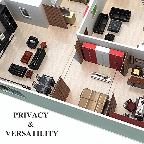 Image of NICETOWN Privacy Room Divider Curtain Screen Partitions, Sound Blocking Blackout Room Divider Patio Door Curtain Panel for Glass Window /Sliding Door /Hall(1 Panel, 8.3ft Wide x 7ft Long, Cappuccino)