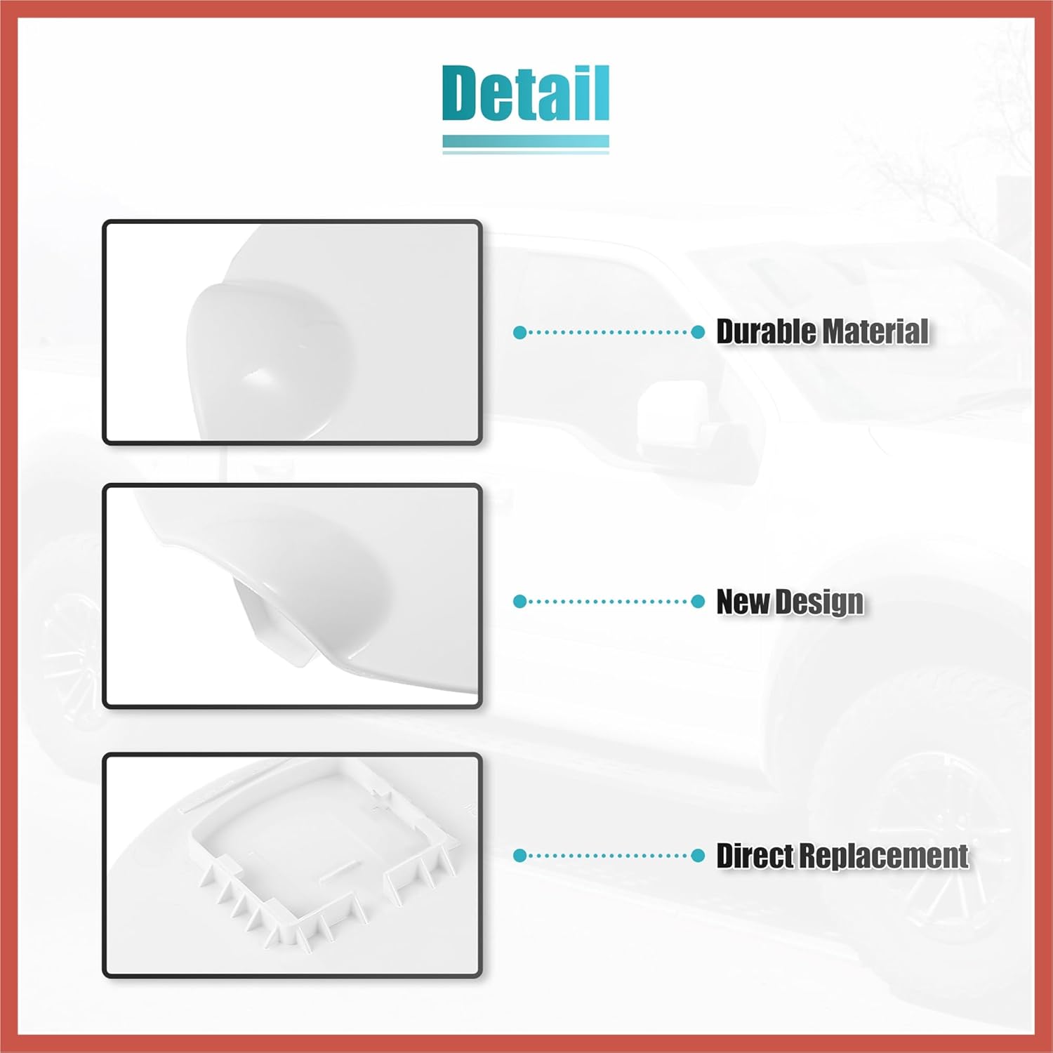 ACROPIX Fuel Gas Tank Filler Lid Door Fit for Ford F-150 2004-2008 4L3Z-99405A26-EAA 4L3Z99405A26EAA White Gas Tank Door Gas Door Replacement Car Parts