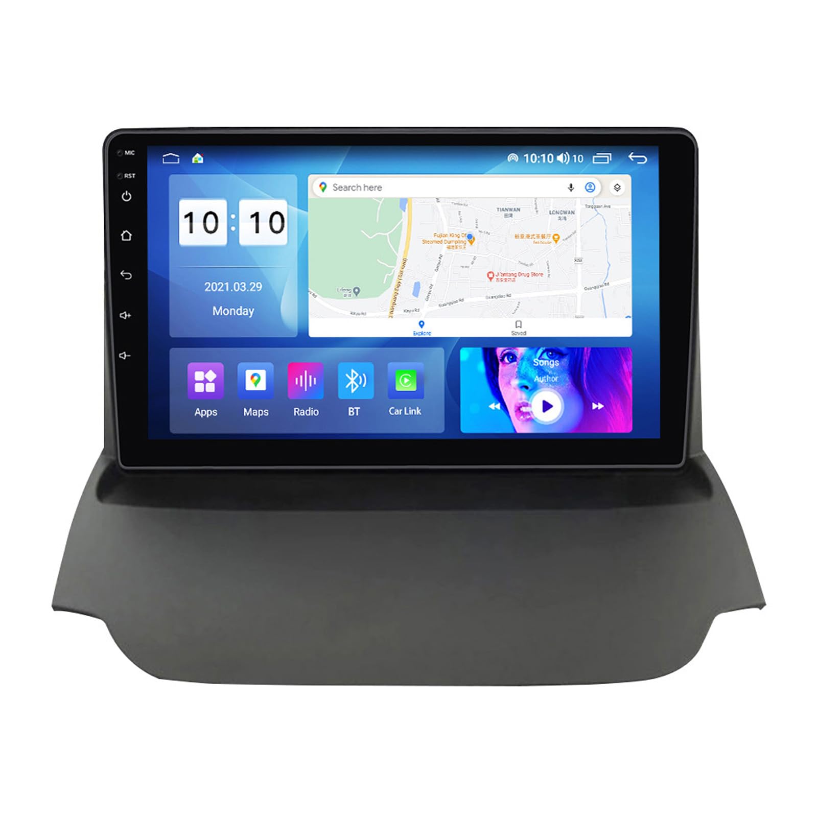 Autoradio Bluetooth Ford Ecosport 2013-2017 avec grand écran Android 12 et commande vocale de route