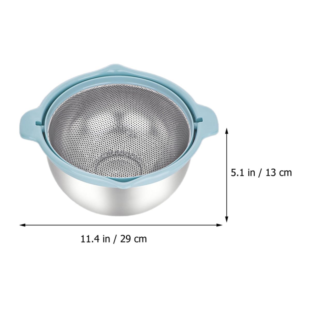 IMIKEYA Colador de Cocina Doble Capa de Acero Inoxidable Cesta para Escurrir Arroz y Frutas, Juego Multifuncional para Almacenar y Drenar Alimentos en Cocina