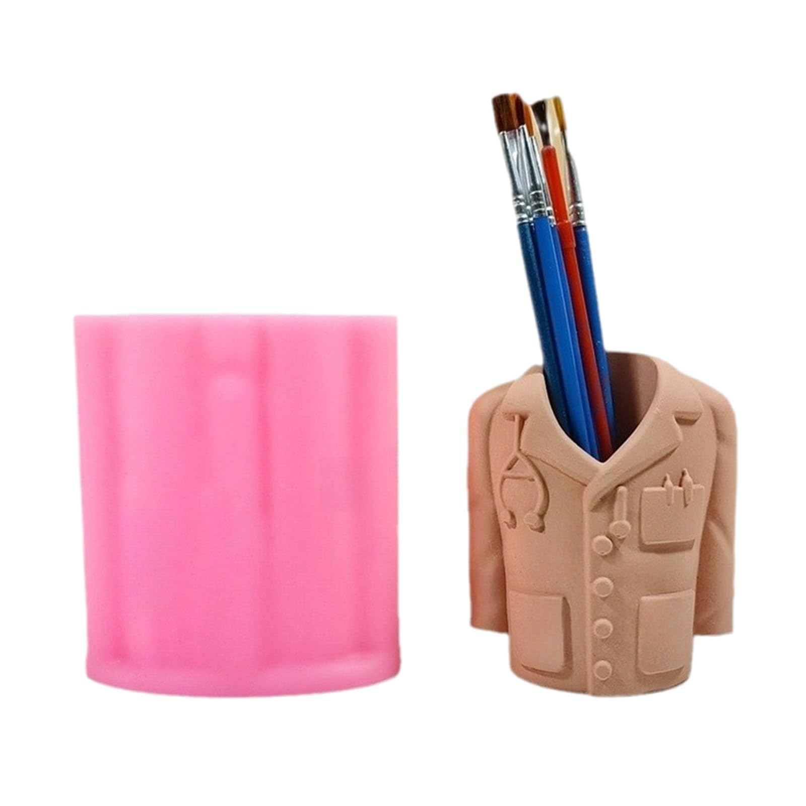 Moule silicone pot à crayons médecin pour décoration de bureau personnalisée