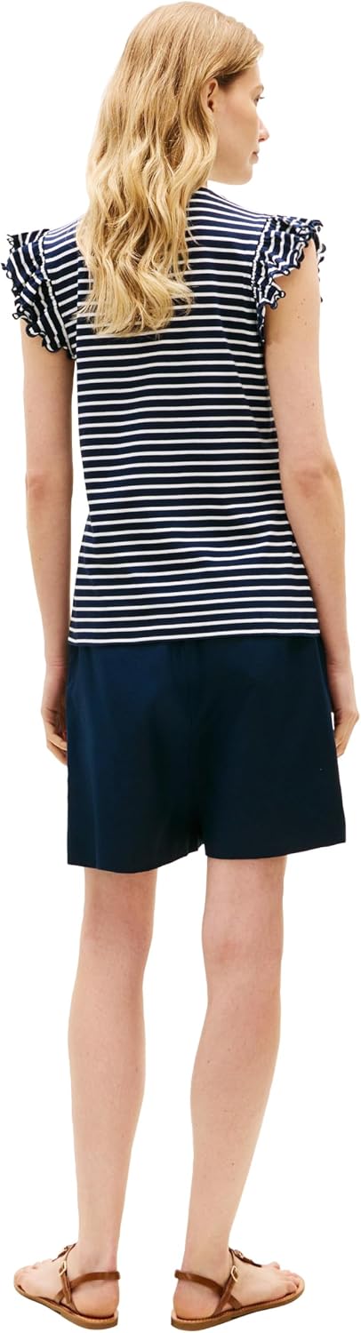 Tommy Hilfiger Women's Sleeveless Cotton Crew Neck T-Shirts with Flutter Sleeve