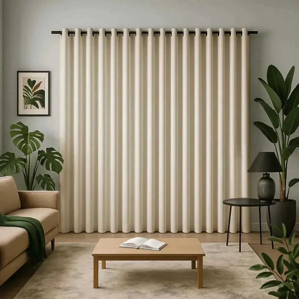 Cortina Tecido Oxford de Sala Quarto Escritório Premium Liso 3,00 x 2,50 metros (Marfin)