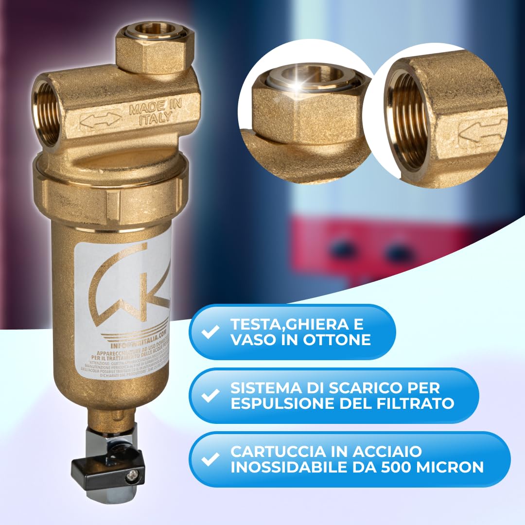 WK - Filtro desatascador magnético para caldera de latón, útil para filtración de agua, protege el sistema térmico de las impurezas