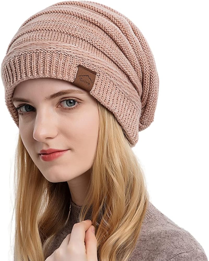 Pesaat Gorro de Invierno para Hombre y Mujer, Gorro de Punto cálido con Forro Polar, Unisex, Gorro Grueso de Lana para Hombres y Mujeres
