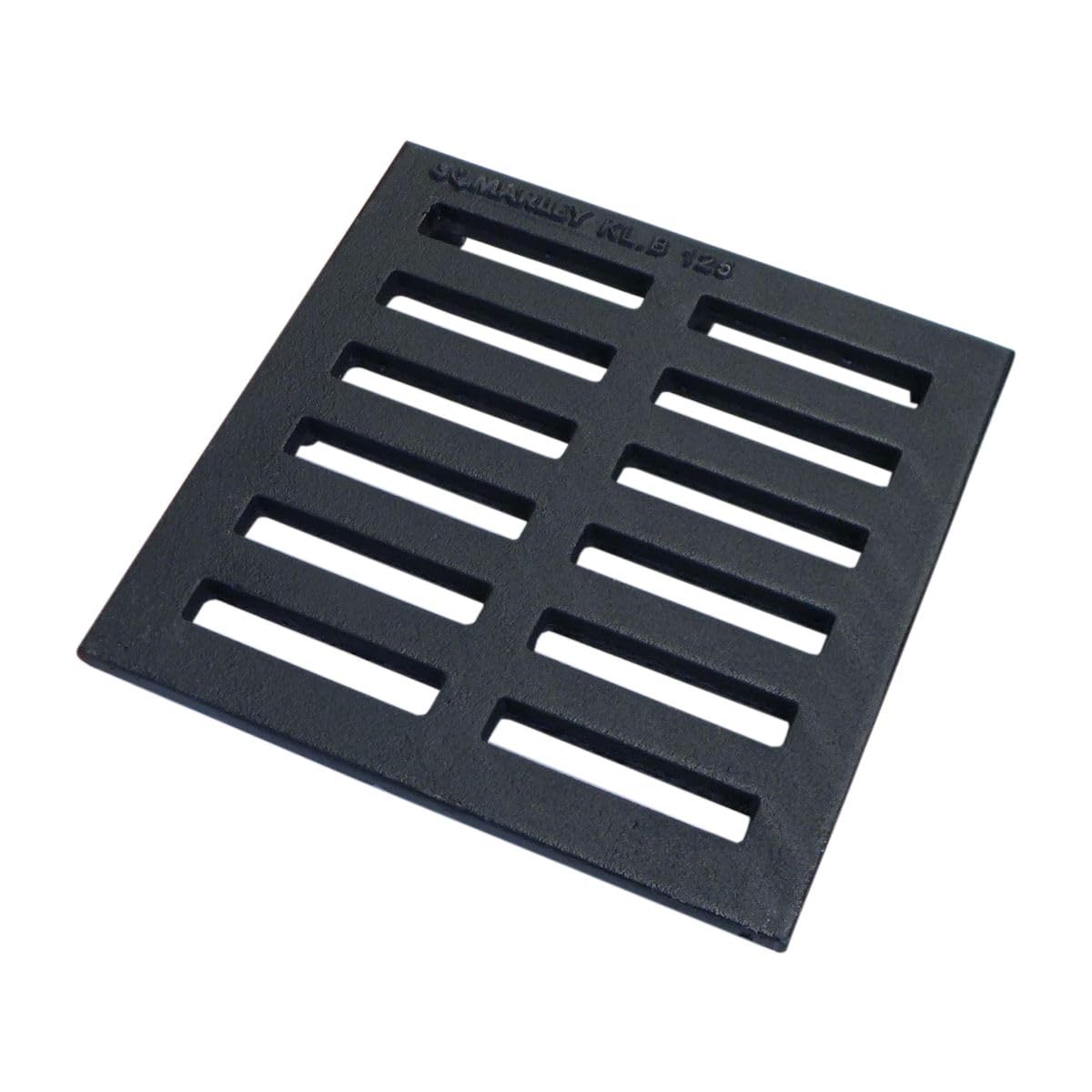 Marley - Canal d'entrée avec grille en fonte - 200 x 200 mm - Siphon de cour - Siphon de sol accessible