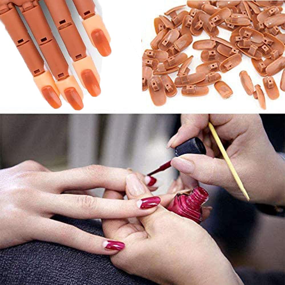 Main d'apprentissage pour nail art, maquillage, manucure, entraînement professionnel, avec 100 faux ongles
