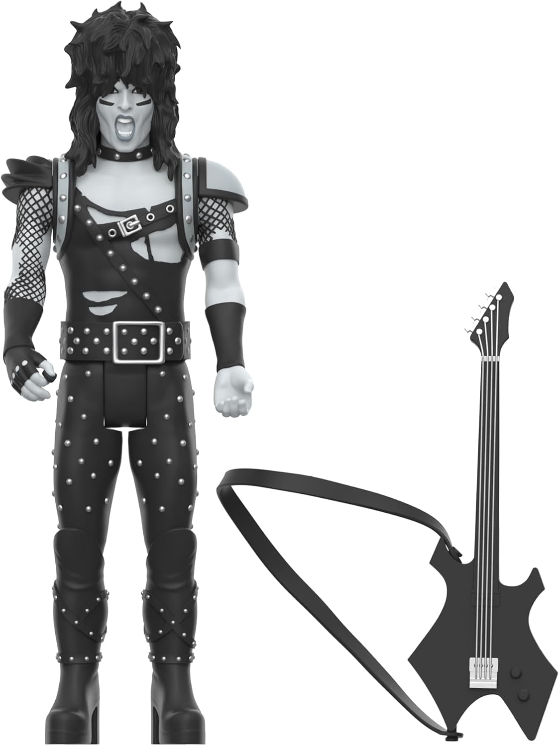 Super7 Motley Crue Nikki Sixx Shout At The Devil (Black and White) - 3.75" Action Figure with Accessory Heavy Metal Collectibles and Retro Toys