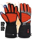 SOPPY Guanti riscaldabili unisex da sci, guanti da ciclismo, guanti invernali riscaldati, con batteria ricaricabile, riscaldati a 3 livelli, per motociclismo, attività all