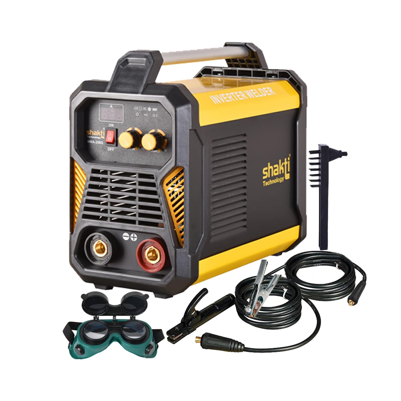 Shakti Technology MMA-250G Inverter ARC Compact Welding Machine (IGBT) 250A with Hot Start and Anti-Stick Functions - 1 Year Warranty
