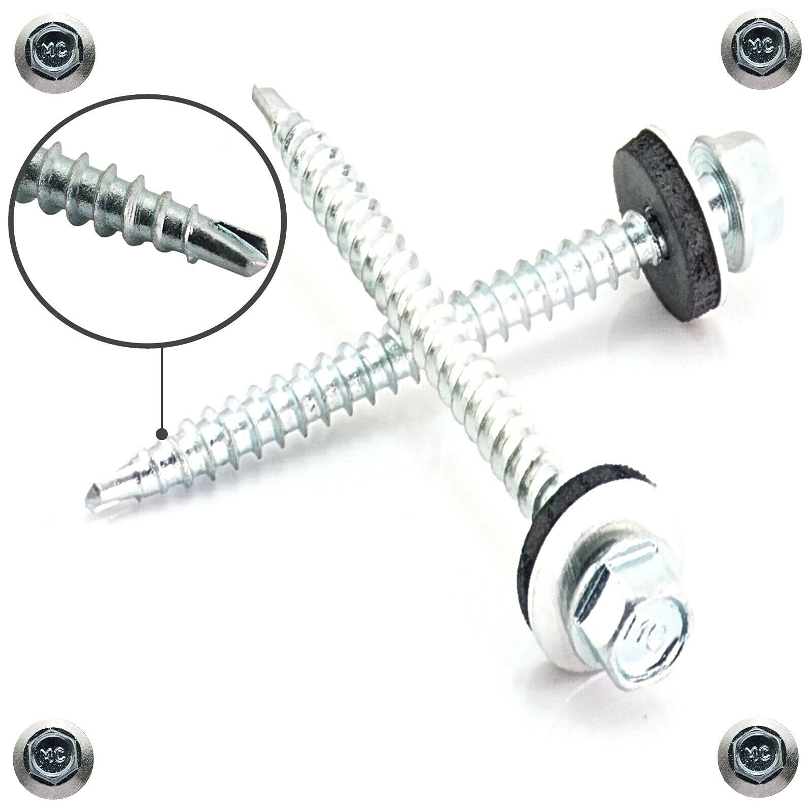 VOOXA Trapezblechschrauben - 200 Stück 4,8x20mm Mit EPDM Dichtung