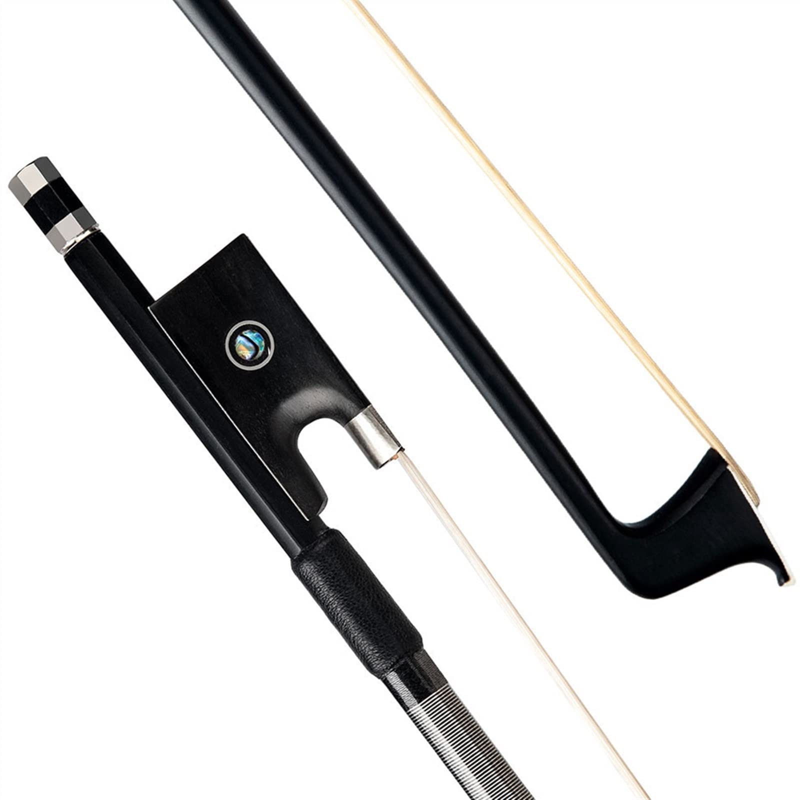 tamaño completo violín Arcos Arco De Violín Acústico De Tamaño 3/4, Fibra De Carbono, Rana De Ébano, Crin De Caballo De Mongolia, Duradero, Recto, Buen Equilibrio, Tono Dulce Arco violín