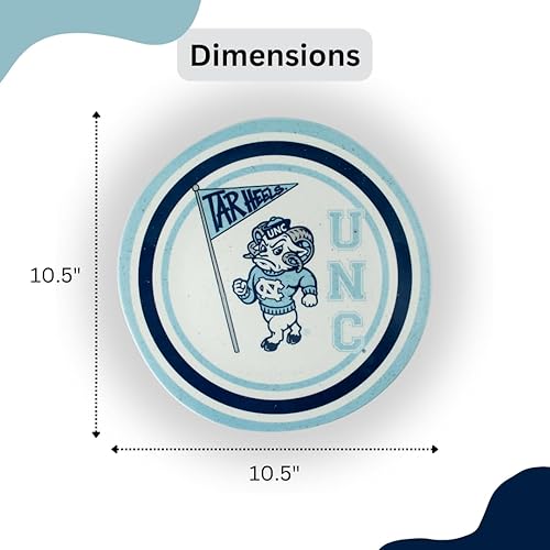 Miniatura 2 de Magnolia Lane UNC Tar Heels - Juego de 4 platos llanos de melamina de 10.5 pulgadas, perfectos para el día del juego, barbacoas, Acción de Gracias,