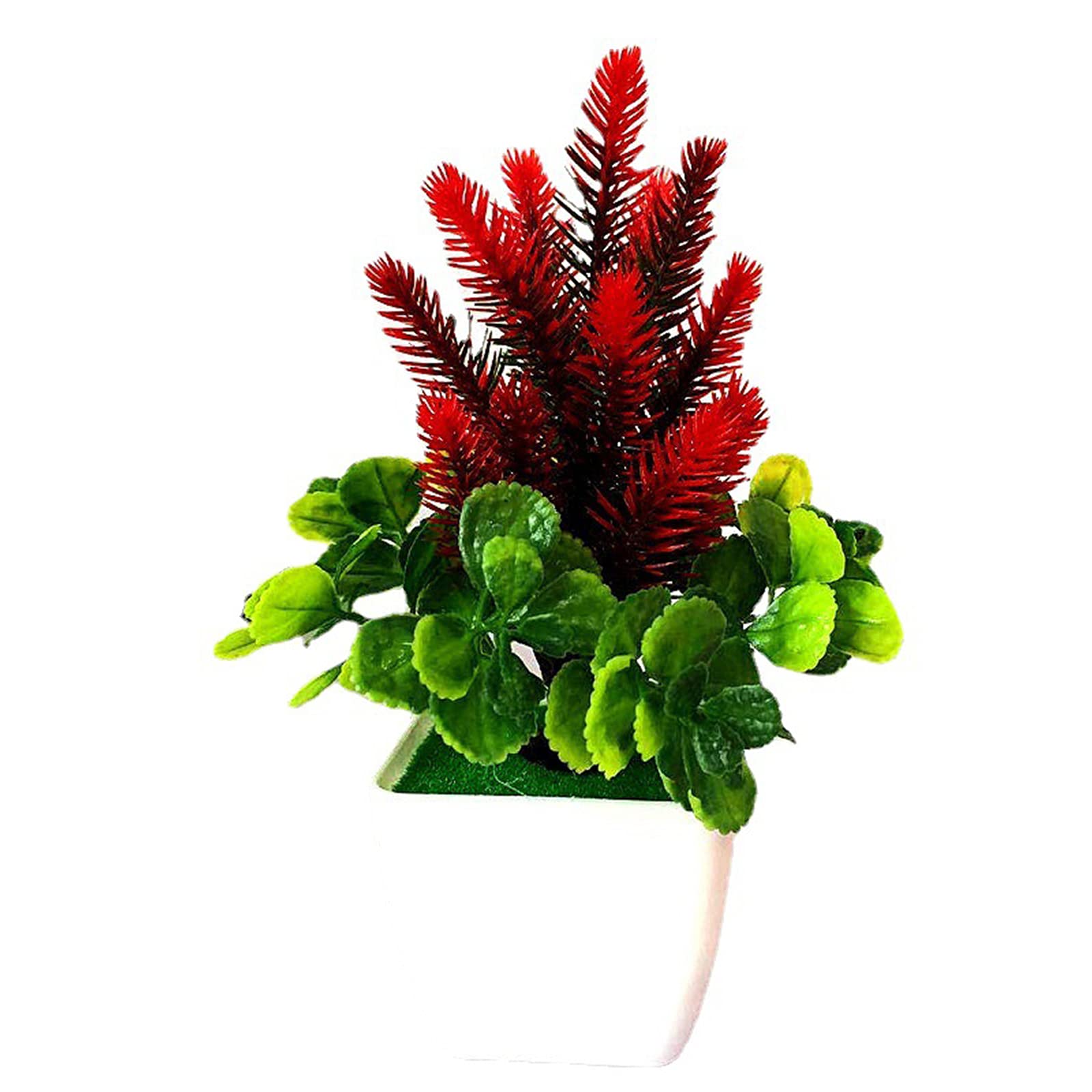 BGHHV Artificial Plant Simulation Potted Short Thorn Grass Small Pot Jing Fake Flower for Home Office Decoration Desktop Decor,1PCS