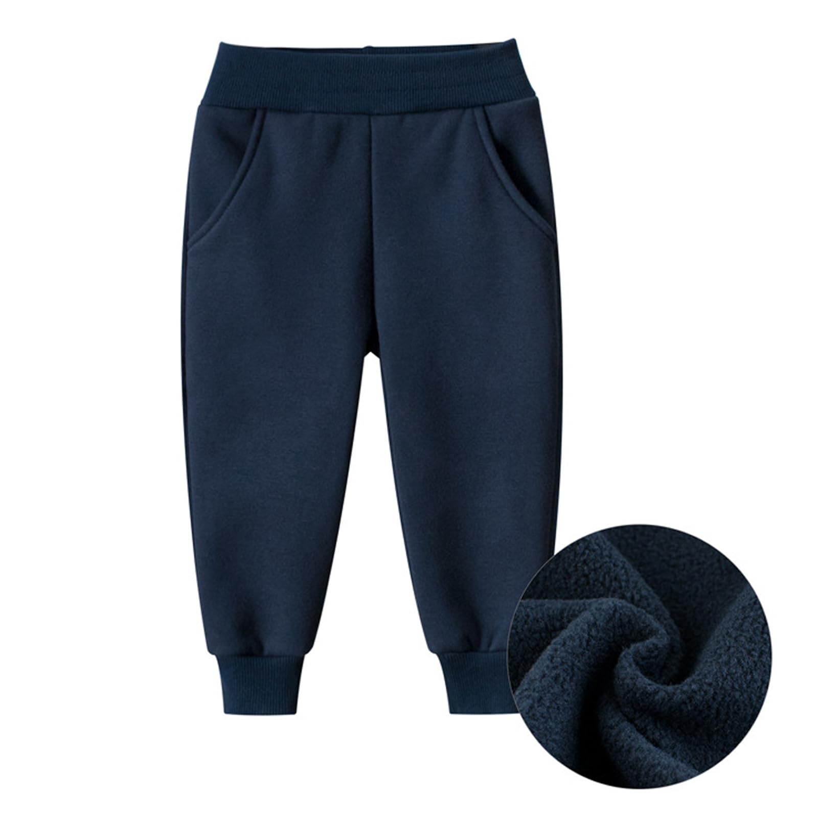 Pantalones Térmicos Polar Niños Deportivos Casuales Invierno Sólido Confortable Ajuste Actividades Exteriores