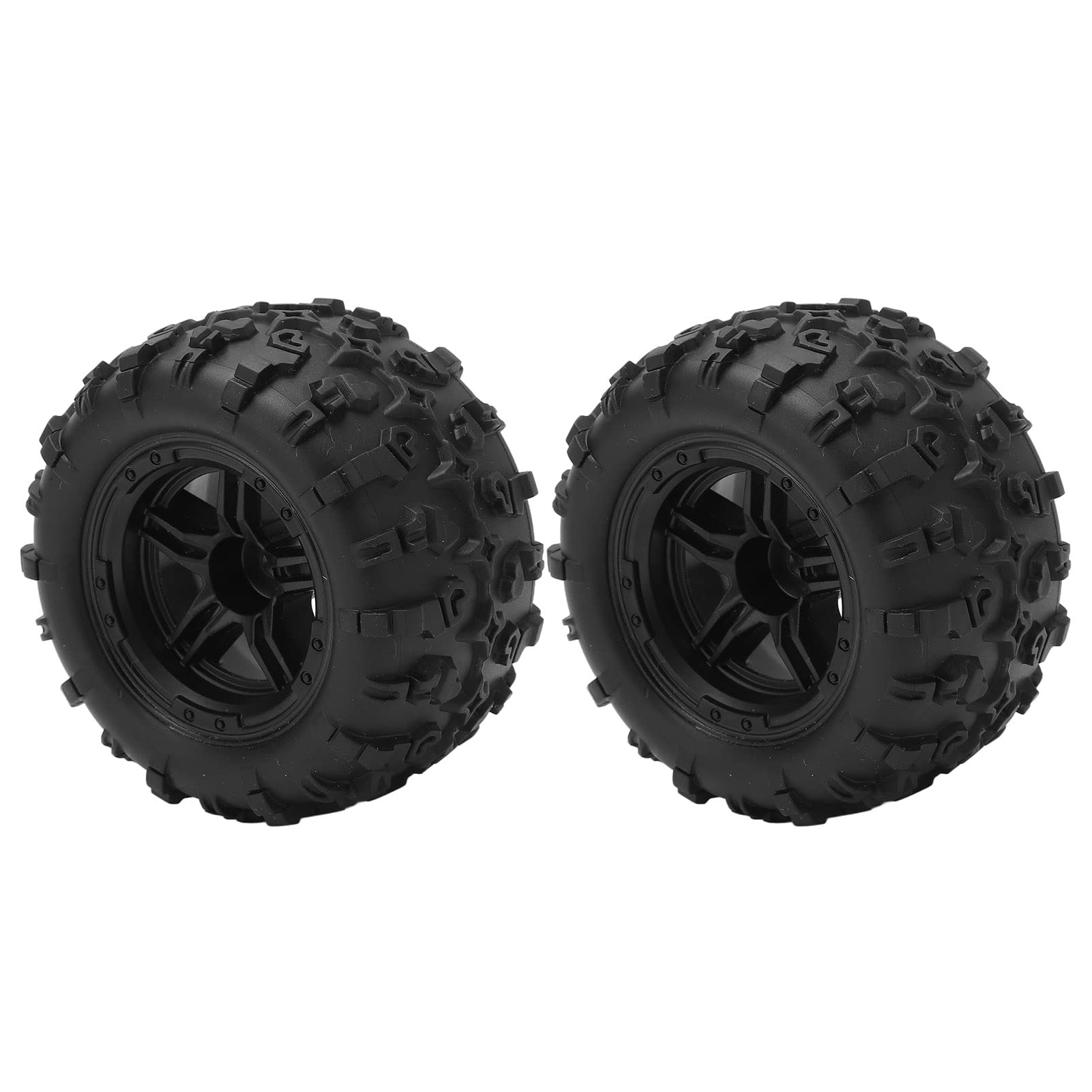Pneus de Voiture 1/16 RC, Roues de Voiture 1/16 RC Noir de Remplacement pour Routes Accidentées