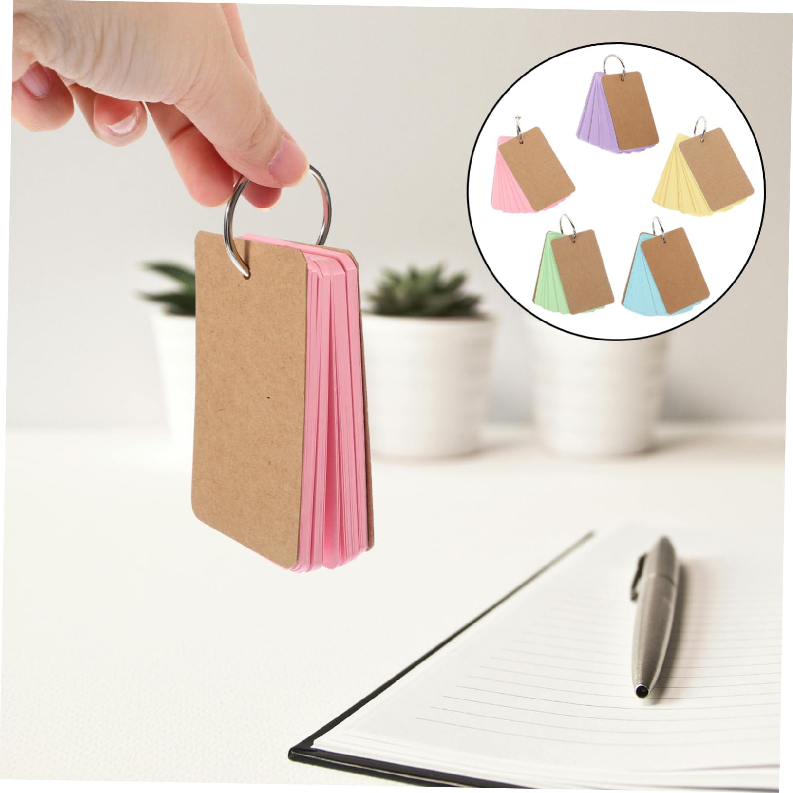 PACKOVE 4 Stück 5 Karteikarten zum Lernen leere Karten Flash- leere papierkarte e Memo-Karte Speicher Flashcards Speicher DIY- Kartei Kartei Kraftkarton