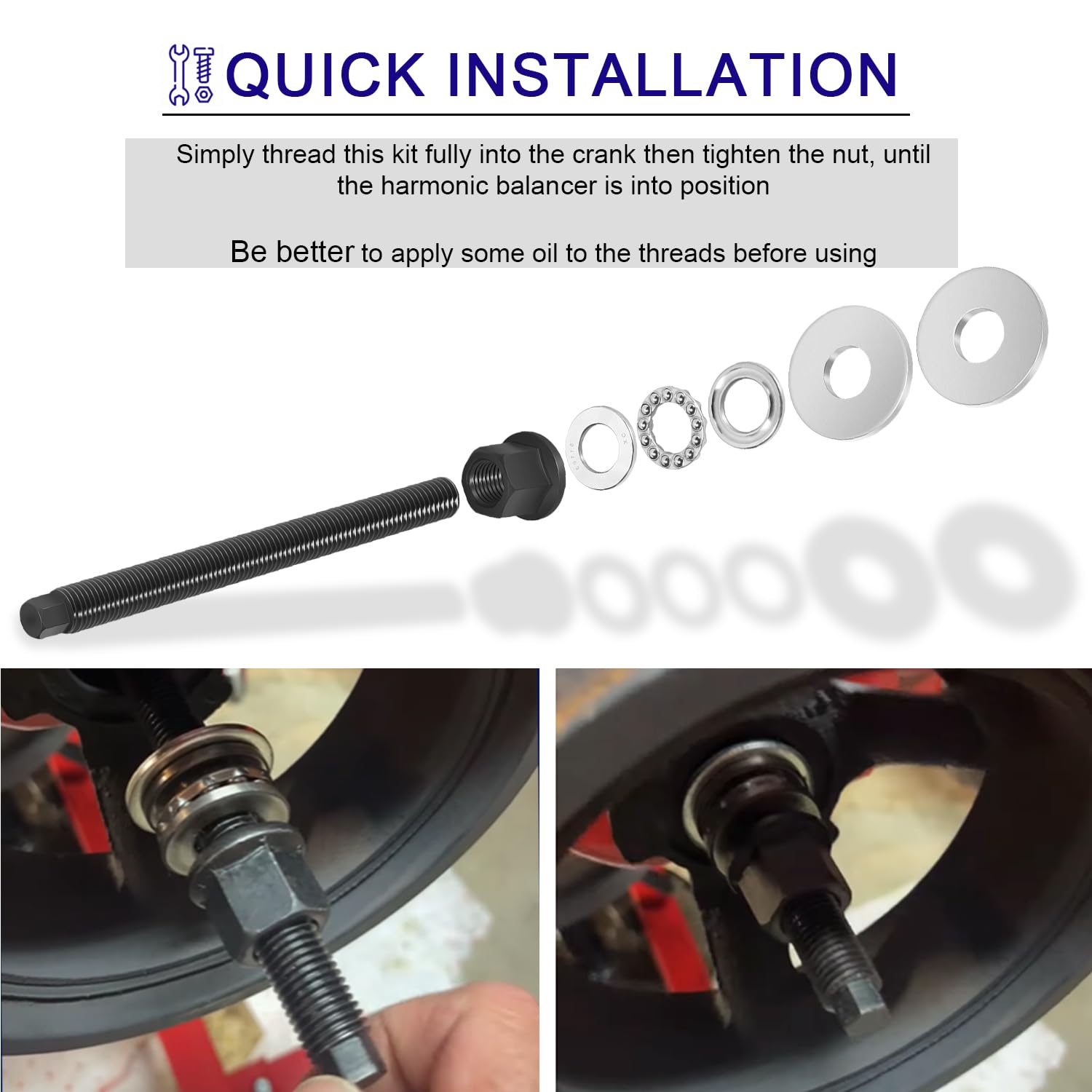 Harmonic Balancer Instalation Tool Small Block Chevy SBC Made In USA 305 327 350 - Foto 6