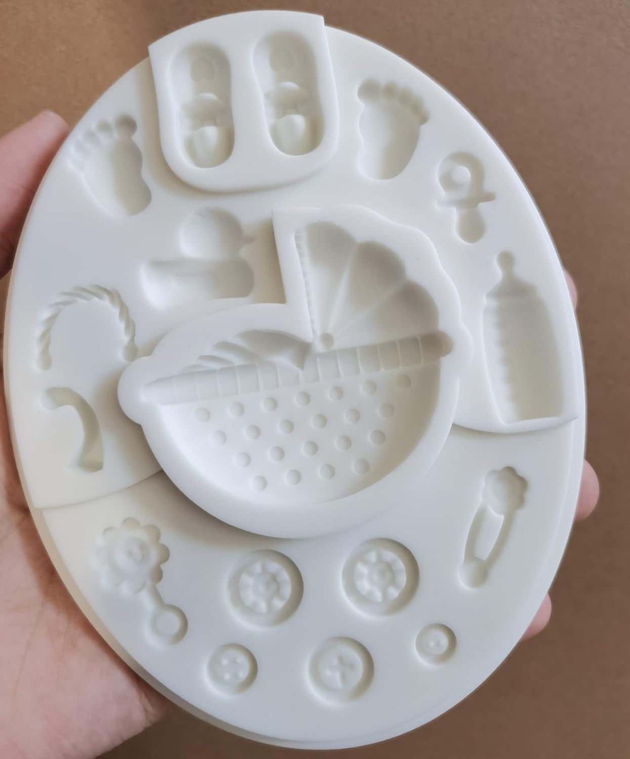 FirstTry Baby Shower Theme Fondant Mold I 3D Newborn Baby Accessories Mini Round Silicone Mould I for DIY Handmade Chocolate Cake Décor Polymer Clay Candy Cookies Cupcake Gummy Resin Art Craft (R885) — Amazon image 3