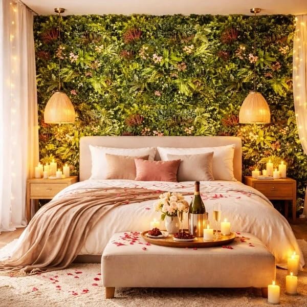 Love Room Mur Végétal Artificiel Décoration florale et romantique 1M x 1M