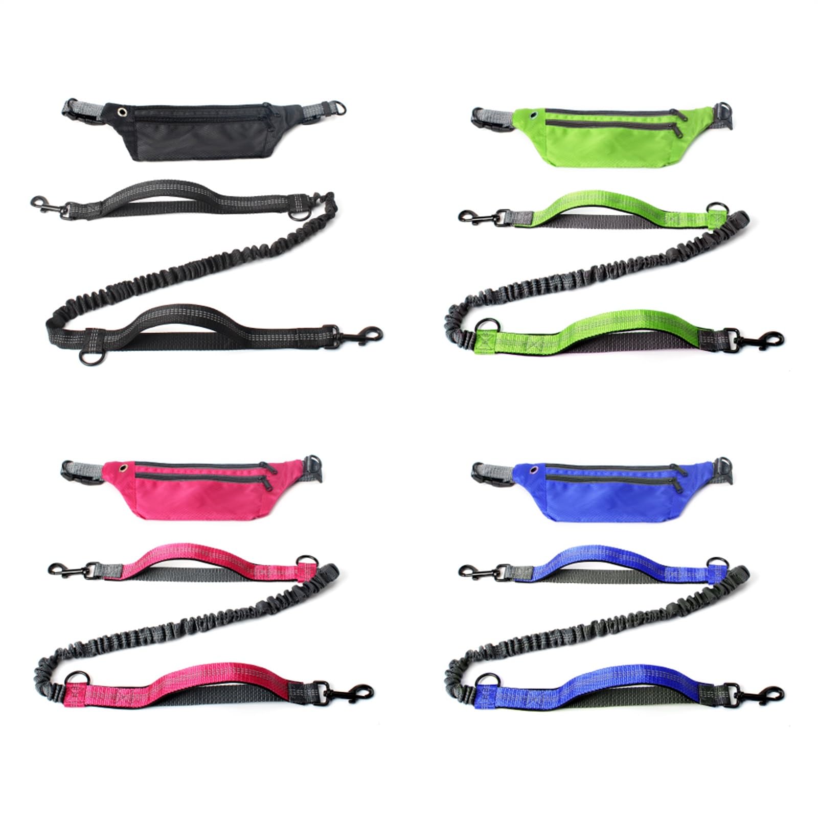 Correas Extensibles Jogging Training Senderismo Correa de Cintura de Perro Bungee retráctil para Perros Grandes Accesorios Correa de Perro(Pink Set)