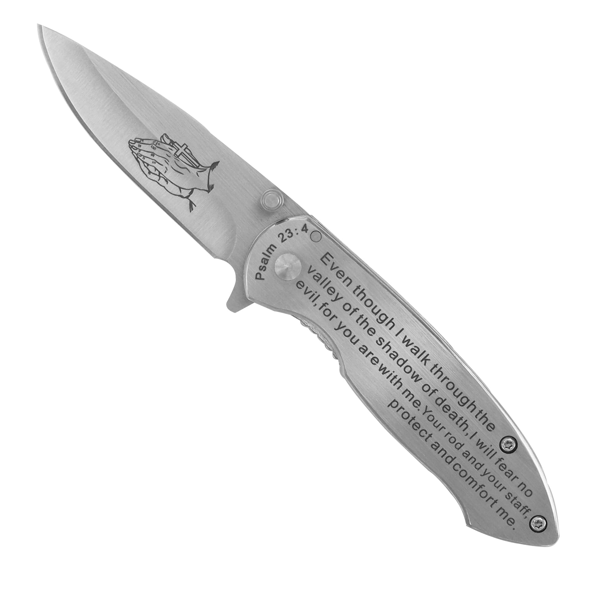 MRSLYFQH Engraved Christian Scripture Gifts Utility Tool for Men,Bible Verse Catholic Confirmation & Baptism Holy Gifts (Psalm 23:4)