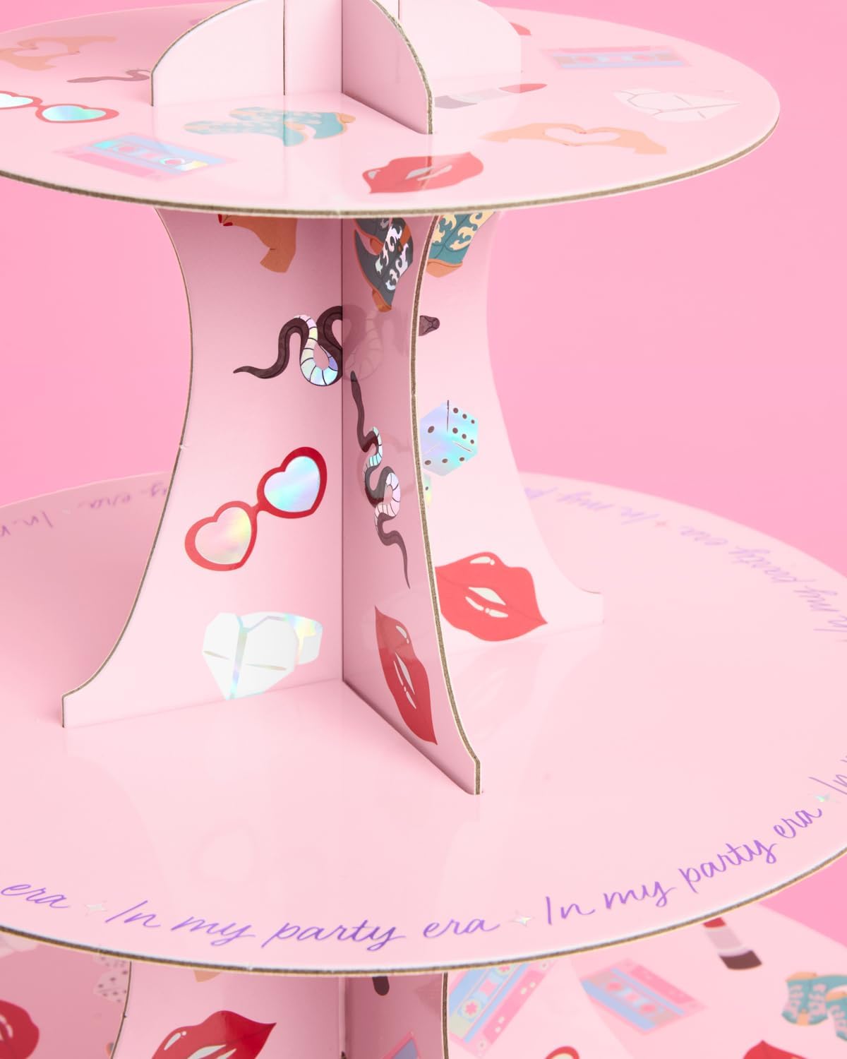xo, Fetti Cupcake Tower, 3 Tiers | Birthday Display Decorations, Girls Cake Stand Decor, Bachelorette Party Dessert Table, Pink Food Display