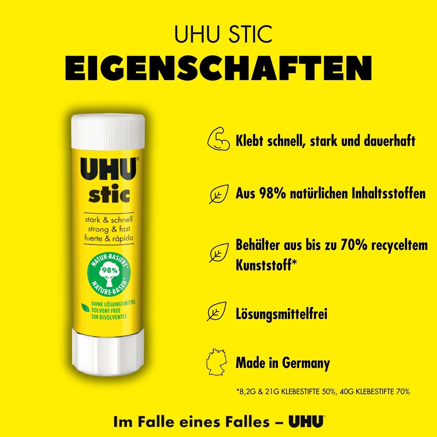UHU Stic Glue Stick Solid Washable Non-toxic 21g Ref 45611 [Pack 12]