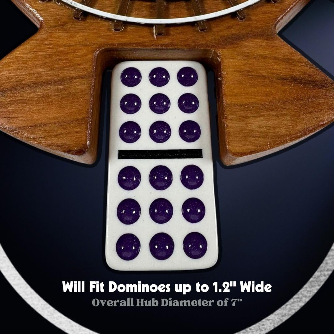 Solid Cherry 8 Player Domino Hub ~ Great for Family use with Mexican Train Domino Games! Custom Personalized Board Made to Order with Set of 8 Trains to Make Your Families Game Night Special.