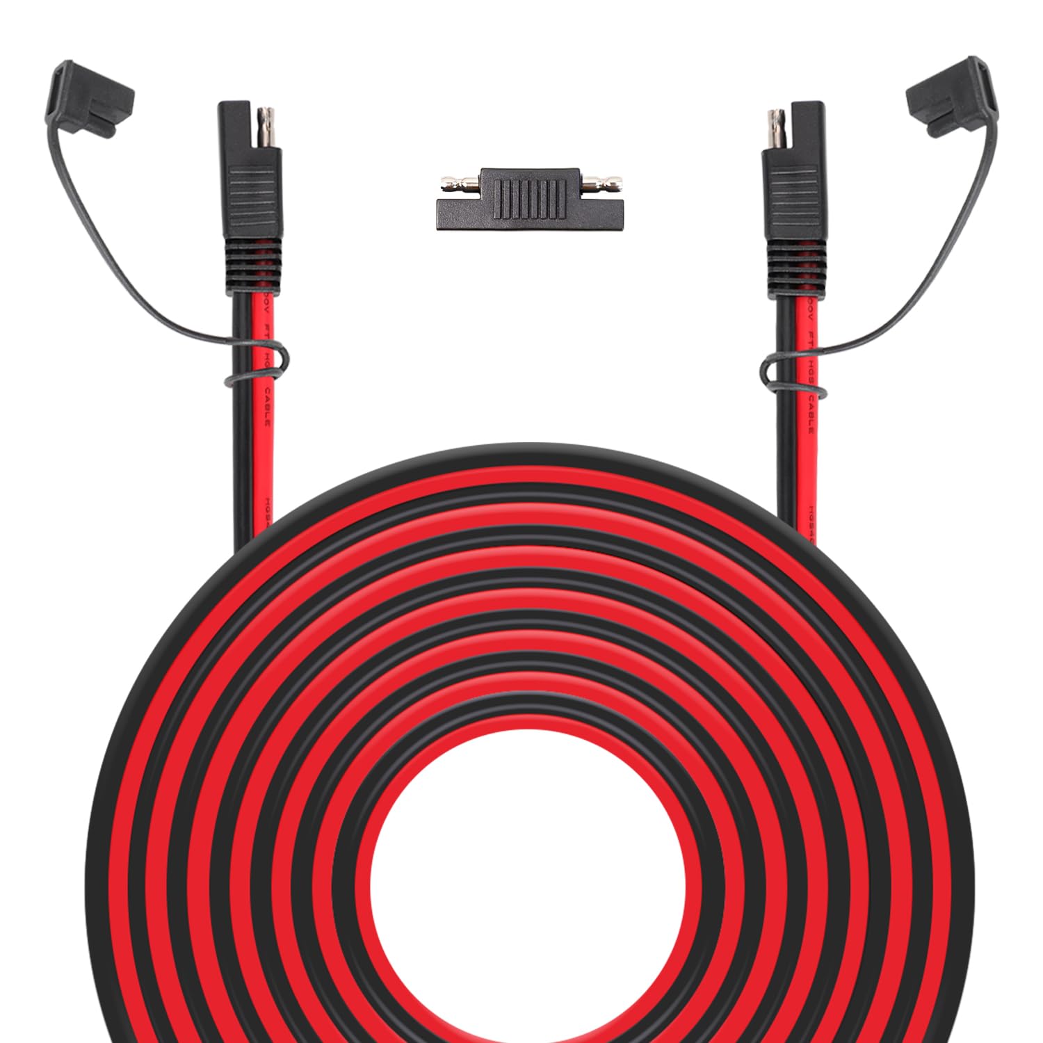 Lot De 8 Câbles SAE 12 AWG - Connecteur 2 Broches, Longueur 31.5 Cm, Pour Panneau Solaire, Camping-Car, Bateau