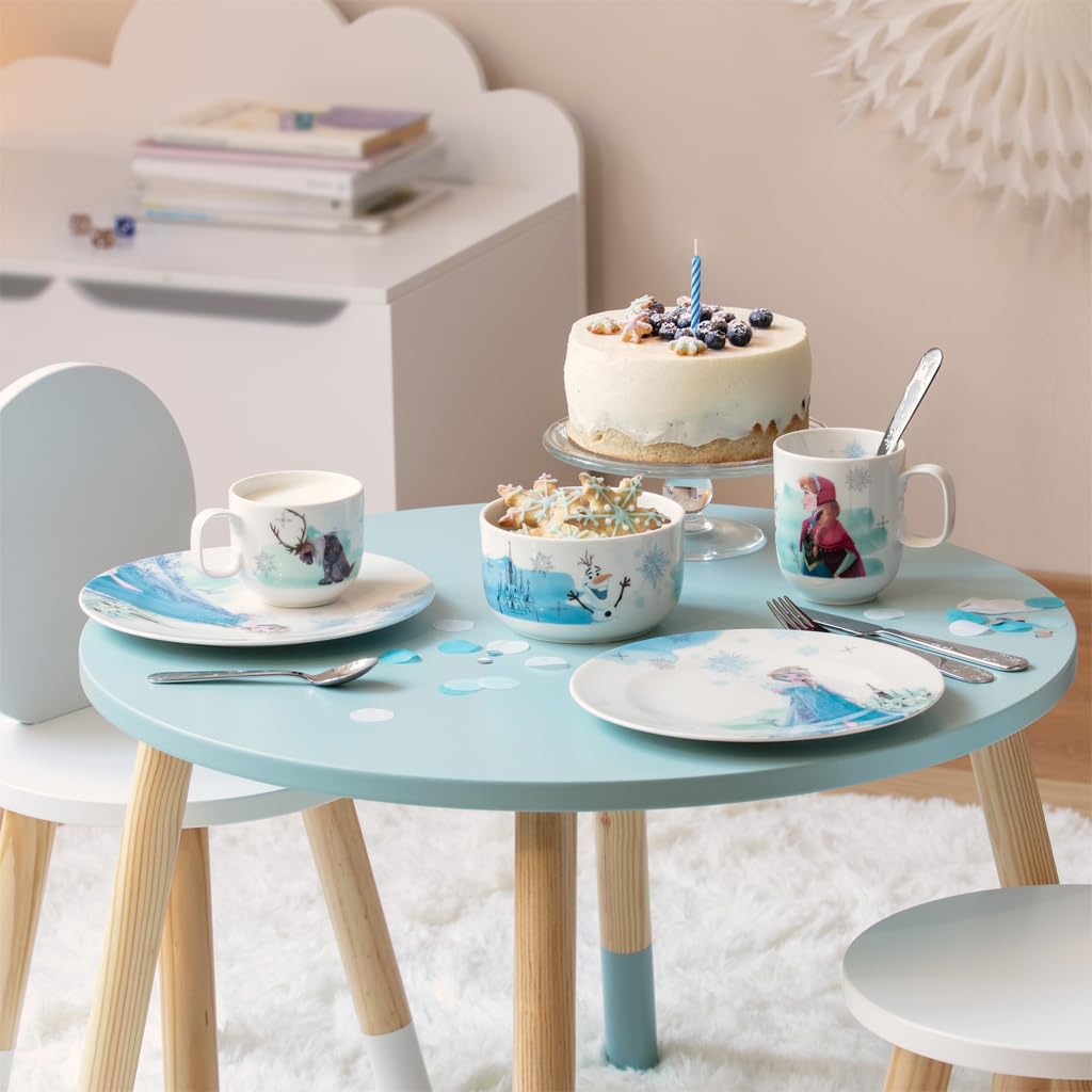 Villeroy & Boch Disney Frozen Ess-Set 6-teilig | Kinder-Set mit Disney Elsa & Anna-Motiven, Premium Porzellan, Besteck aus Edelstahl, Spülmaschinenfest