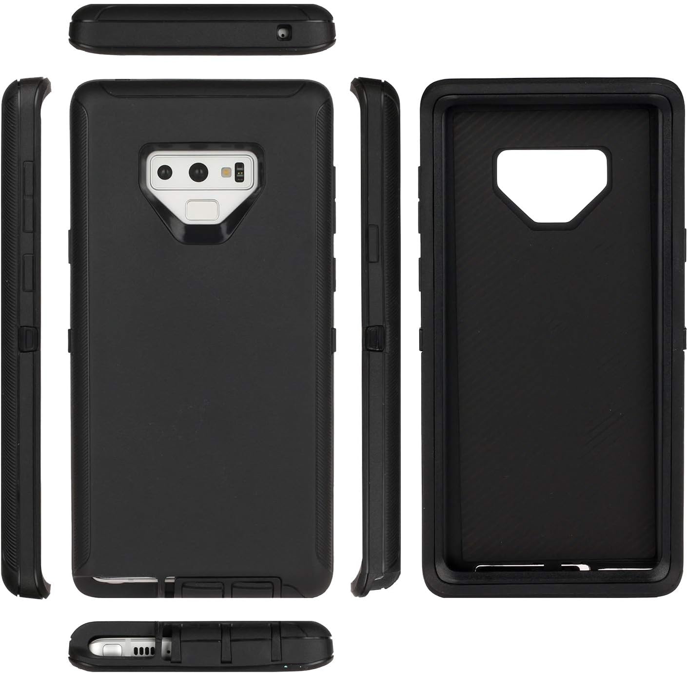 Casa Shockproof Case Compatible with Galaxy Note 9, Touch 3 in 1 Heavy Duty Holster Case Belt Clip + Armor Protective Kickstand Cover for Samsung Galaxy Note 9 (Black)