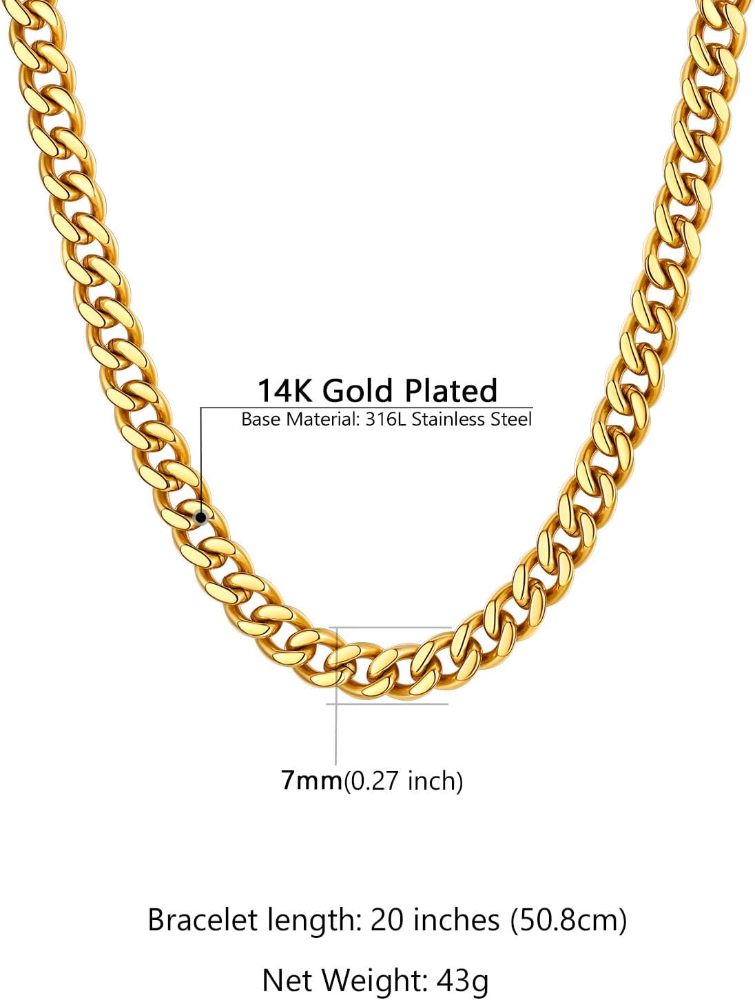 Supcare To My Son Man Husband Dad Boyfriend Love Grandson Always Remember Necklace Gifts for Birthday Graduation Anniversary Durable 6mm/7mm Non Tarnish Stainless Steel Miami Cuban Link Chain 20 Inch