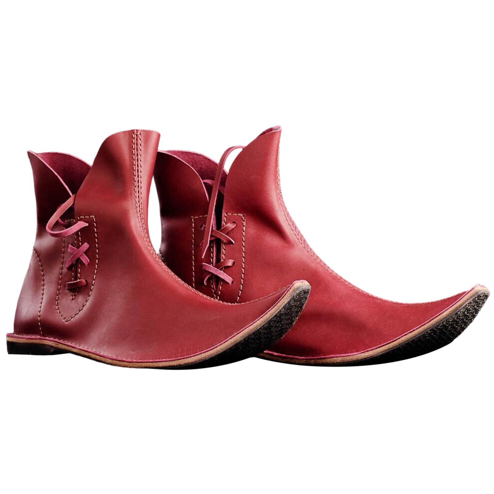 Chaussures Médiévales Femme Style Victorien des Années 1930 Steampunk la Renaissance en Simili Cuir pour Guerrier de Chevalier, Guerrier, Protège-Jambes, Bottes de Pirate, Couvre-Bottes