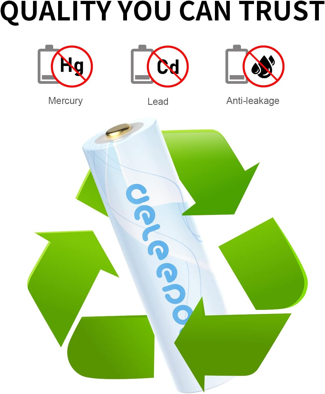 Buy Deleepow AA Rechargeable Batteries GoldPlated Anode 3000mAh Nimh