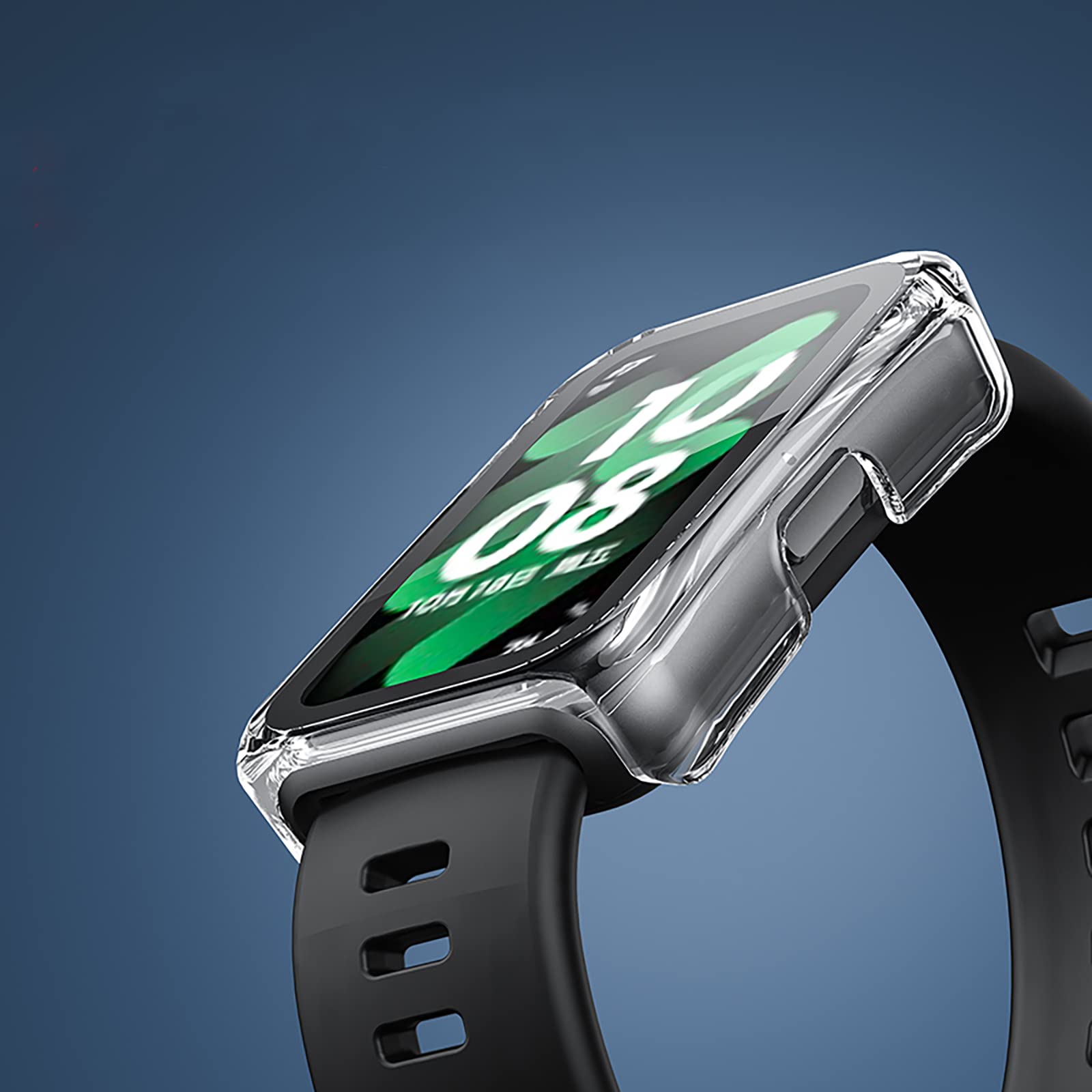 2 Custodie Protettive Complete Per Huawei Band 8: Cover Rigida In PC Con Vetro Temperato 9H, Nero - 3