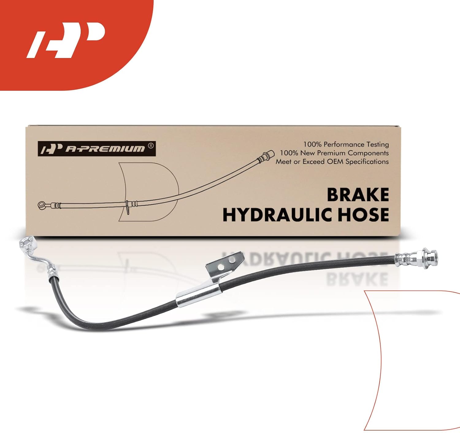 A-Premium Front Driver Brake Hydraulic Hose Compatible with Chevy and GMC Models - Tahoe 1995-2000, Yukon/C1500 Suburban/C2500 Suburban 1992-1996, C1500/C2500 1988-1999, C1500 Suburban 1992-1999