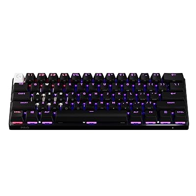 Logitech G PRO X 60 Lightspeed Wireless Gaming Keyboard, Ultra Compact TKL 60% Mechanical Keyboard for Windows PC, LIGHTSYNC RGB, Dual-Shot PBT Keycaps, GX Optical Linear Switches - White