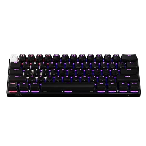 Logitech G PRO X 60 Lightspeed Wireless Gaming Keyboard, Ultra Compact TKL 60% Mechanical Keyboard for Windows PC, LIGHTSYNC RGB, Dual-Shot PBT Keycaps, GX Optical Tactile Switches - Black (Renewed)