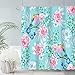 Produktbild Duschvorhang 180x180 Pfingstrose Cyan Bird Shower Curtains Verdickung Polyester Duschvorhänge Antischimmel Shower Curtain Wasserdicht Duschvorhang Badewanne Edelstahl Ösen