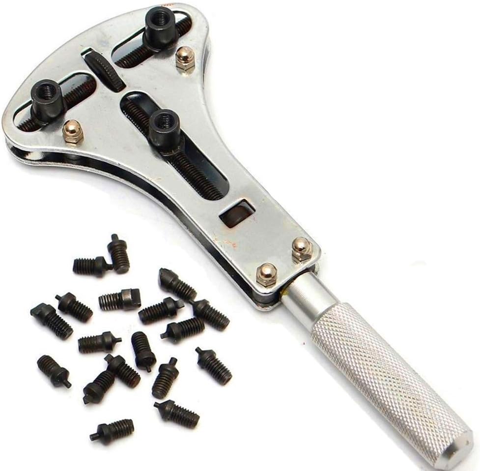 TFSeven Watch Jewelry Repair Tool Kit, Watch Back Case Battery Cover Opener Repair Tool Set Resizing Kit Wrench Screw Remover Watch Band Spring Bar Link Pin Remover Changing Watch Batteries Tool