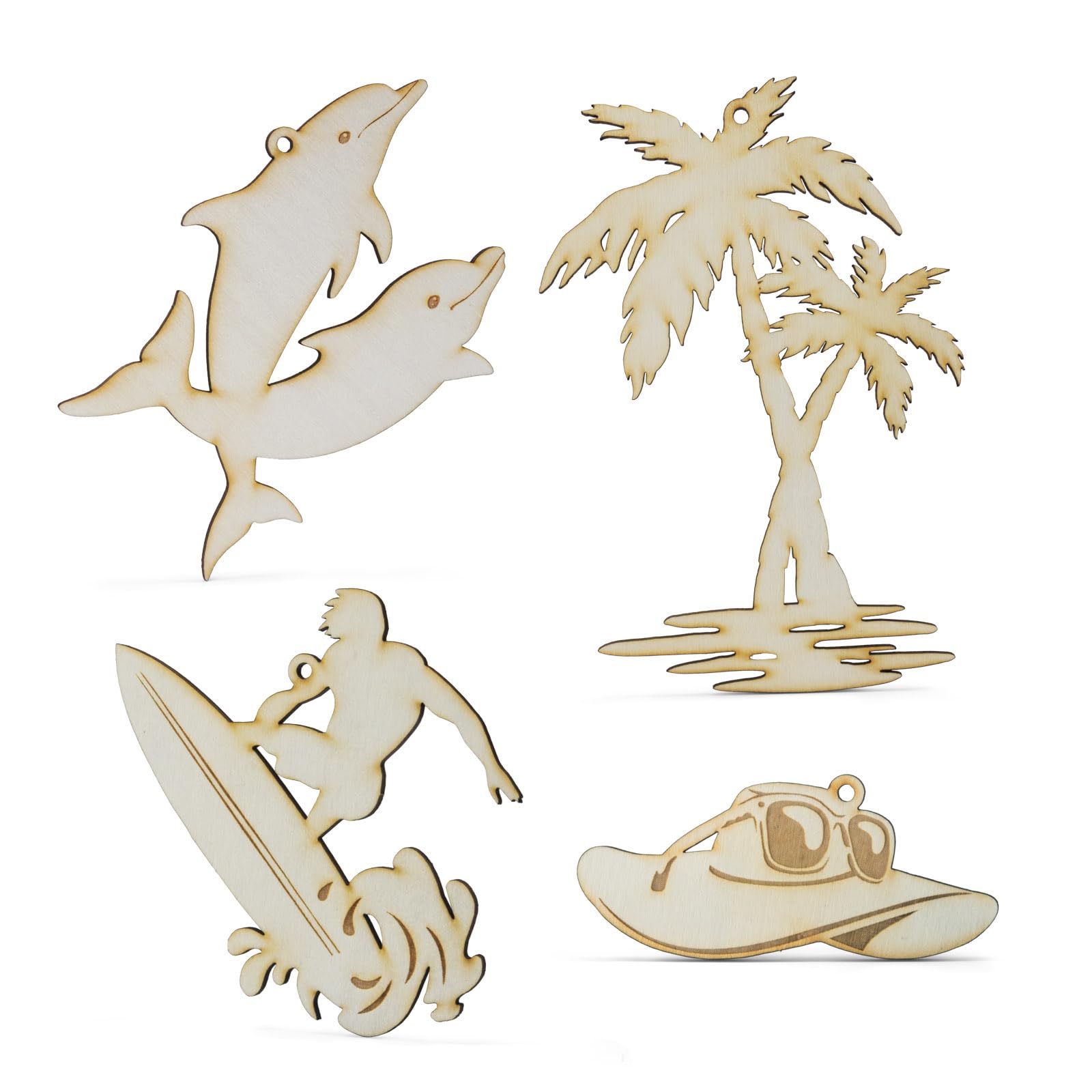 Découpes en bois thème plage Summer‑Ray pour loisirs créatifs