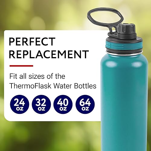 Miniatura 2 de Impresa Juego de 9 juntas de repuesto para botellas de agua, compatible con botellas Thermoflask de 24324064 onzas, sello de goma Thermo Flask y