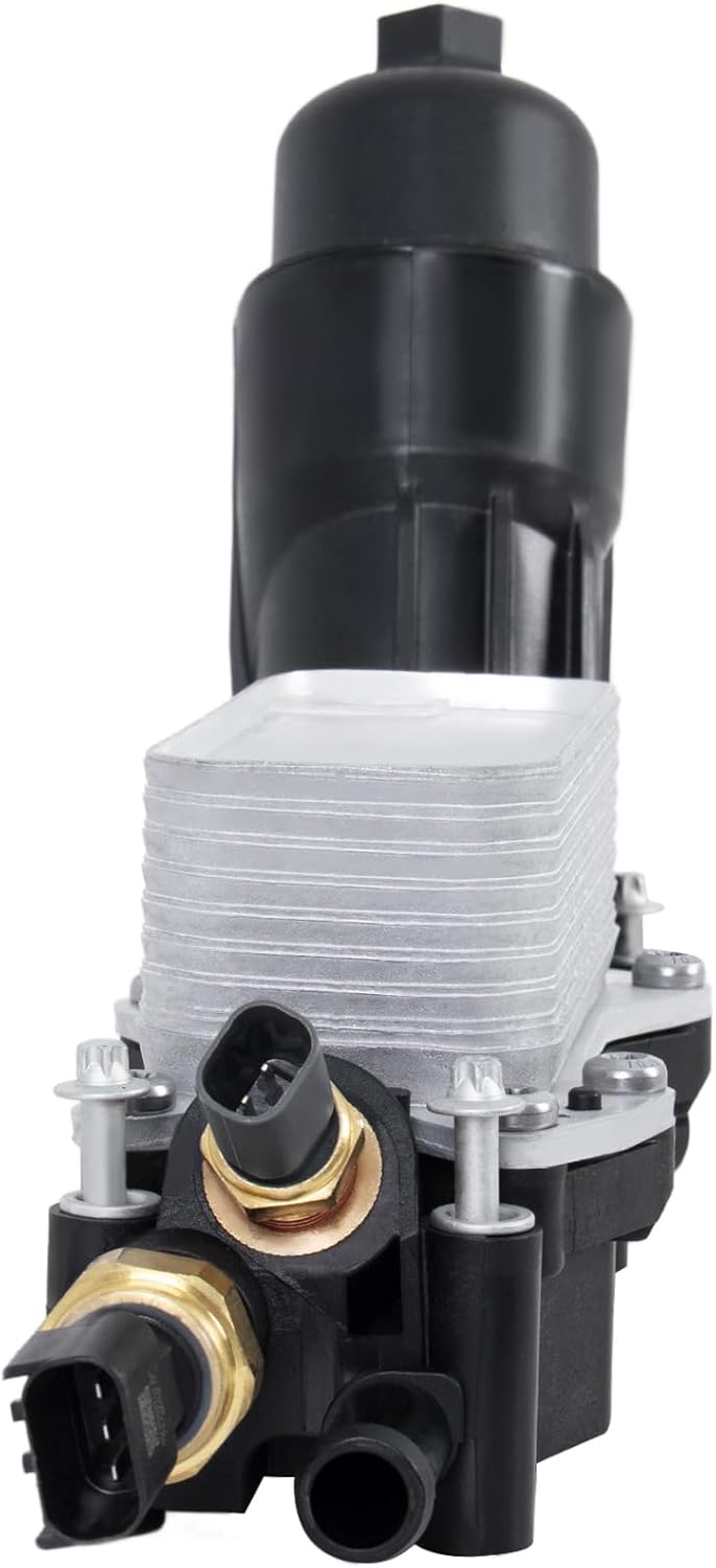 Engine Oil Cooler Housing Assembly Compatible for 2014 2015 2016 Dodge Challenger Jeep Grand Cherokee Compatible for Ram 1500 Chrysler 3.6L V6 w/Sensors, Gaskets 68105583AF 68105583AA