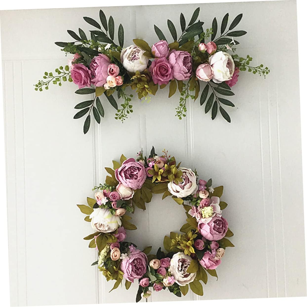 Veemoon Eternal Flower Door Decoration Peony Garland Artificial Wreath Shop Window Decor