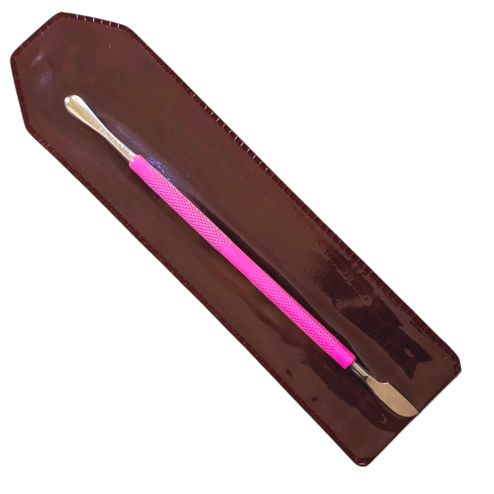 Professional Cuticle Pusher and Nail Cleaner, Double-Ended Stainless Steel Tool with Pink Handle - Image 4